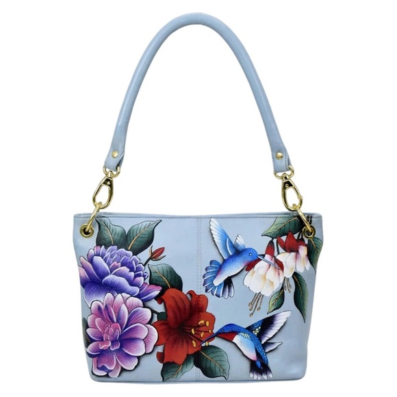 Anuschka “Garden Jewels” Hand Painted Shoulder Bag Medium Handbag Purse New - Picture 1 of 16